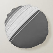 Modern wit op grijze monogram rond kussen (Achterkant)