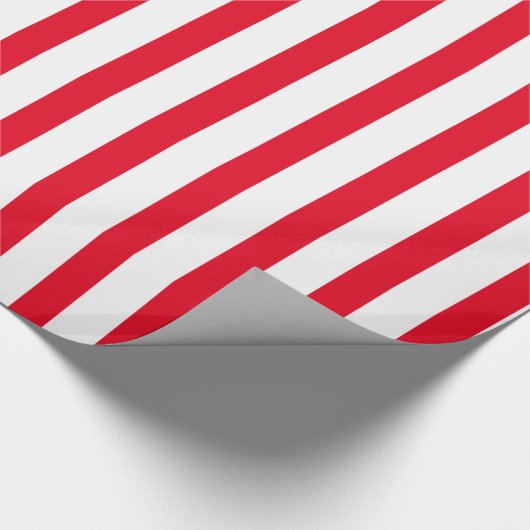 Modern wit op het patroon van rode strepen cadeaupapier (Hoek)