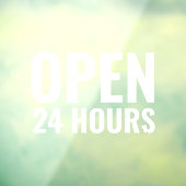 Modern Wit Open 24 Uur Raamsticker (Vel 3)