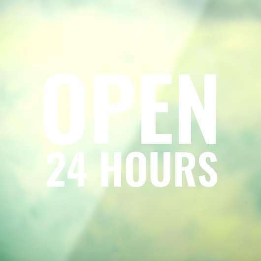 Modern Wit Open 24 Uur Raamsticker (Vel 3)