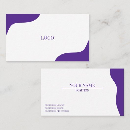 modern wit paars visitekaartje (Voorkant / Achterkant)