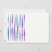 Modern wit Paarse, roze, blauw verlovingsfeest Kaart (Achterkant)