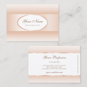 Modern wit pastelroze Ombre ovaal Lijst Elegant Visitekaartje
