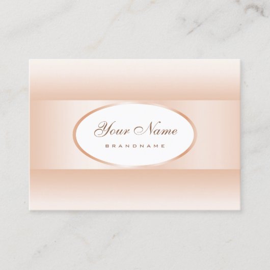 Modern wit pastelroze Ombre ovaal Lijst Elegant Visitekaartje (Voorkant)