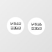 Modern wit Push Pull deur bord Raamsticker (Vel)