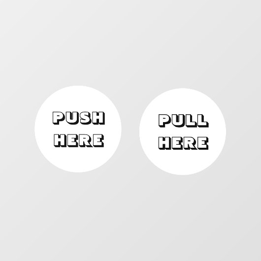 Modern wit Push Pull deur bord Raamsticker (Vel)