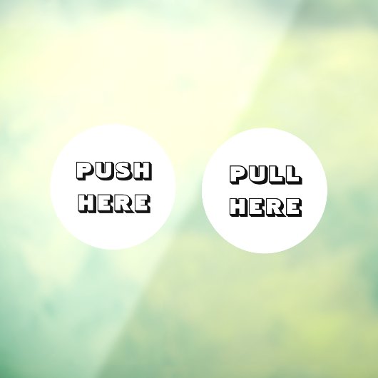 Modern wit Push Pull deur bord Raamsticker (Vel 3)