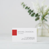 Modern wit rood elegant stijlvol visitekaartje (Staand voorkant)