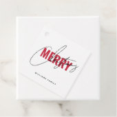 Modern wit rood kerstscript bedankjes labels (In situ)