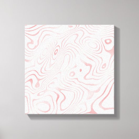 Modern Wit Rose Goud Marmer Abstract Canvas Afdruk (Voorkant)