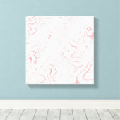 Modern Wit Rose Goud Marmer Abstract Canvas Afdruk (Insitu (Houten vloer))