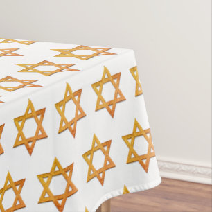 Modern wit Rosh Hashanah STER OF DAVID Tafelkleed