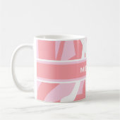 Modern wit roze kleurenmonogram personaliseer meis koffiemok (Links)