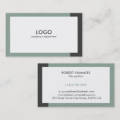 Modern wit salie groen en grijs visitekaartje (Voorkant / Achterkant)