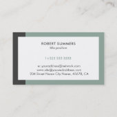 Modern wit salie groen en grijs visitekaartje (Achterkant)