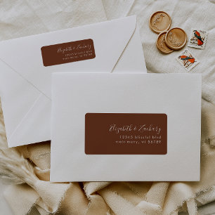Modern Wit Schrifttype koffie Bruin Retouradres Etiket