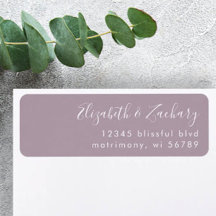 Modern Wit Schrifttype Stof Lavendel Retouradres Etiket