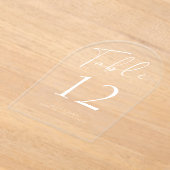 Modern wit script bruiloft acryl tafel nummer acryl uitnodigingen (Laagn)