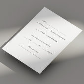 Modern Wit Script Bruiloft RSVP Kaart op Zwart