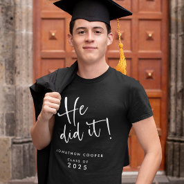 Modern wit script dat hij het Afstuderen 2023 noem T-shirt