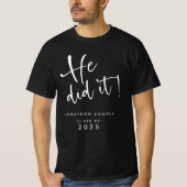 Modern wit script dat hij het Afstuderen 2023 noem T-shirt (Voorkant)