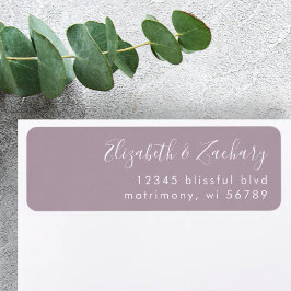 Modern wit Script Dusty Lavender Return-adres Etiket