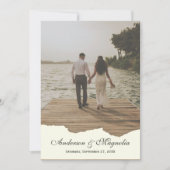 Modern wit script Elegante foto bruiloft Kaart (Voorkant)