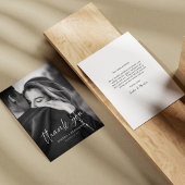 Modern wit script foto bruiloft dank u kaart