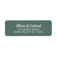 Modern wit script. Green Wedding Return-adres