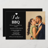 Modern wit script ik doe bbq verlovingsfeest kaart (Voorkant / Achterkant)