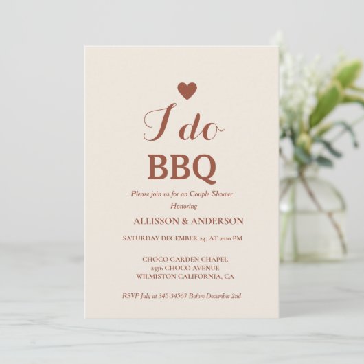 Modern wit script ik doe bbq Vrijgezellenfeest Paa Kaart (Staand voorkant)