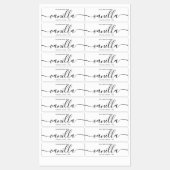 Modern wit script kaars product label (Vel)