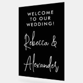 Modern wit script Koppels Namen Bruiloft Welkom Acryl Bord (Hoek)