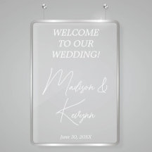 Modern wit script Koppels Namen Bruiloft Welkom