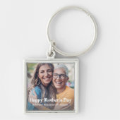 Modern wit script moederdag foto trendy sleutelhanger (Voorkant)