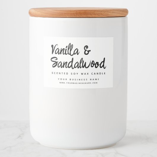 Modern wit sojakaarslabel voedselcontainer etiket (Voorkant)