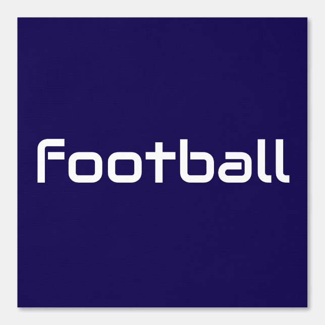Modern wit strak FOOTBALL tekst op Navy Blue Behang (Voorkant)