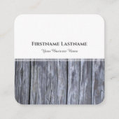 Modern wit strepen grijs hout interieur design vierkante visitekaartje (Voorkant)