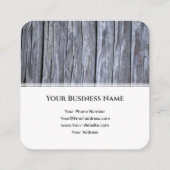 Modern wit strepen grijs hout interieur design vierkante visitekaartje (Achterkant)
