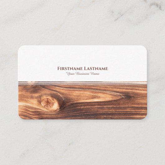 Modern wit strepen hout interieur elegant visitekaartje (Voorkant)