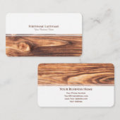 Modern wit strepen hout interieur elegant visitekaartje (Voorkant / Achterkant)