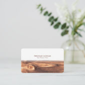 Modern wit strepen hout interieur elegant visitekaartje (Staand voorkant)