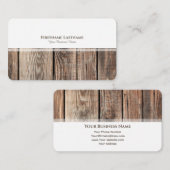 Modern wit strepen hout interieur elegant visitekaartje (Voorkant / Achterkant)