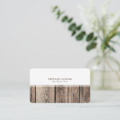 Modern wit strepen hout interieur elegant visitekaartje (Staand voorkant)