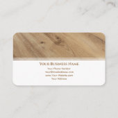 Modern wit strepen hout interieur elegant visitekaartje (Achterkant)