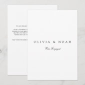 Modern Wit Verloving Aankondiging Kaart (Voorkant / Achterkant)