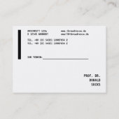 Modern, wit, vet visitekaartje (Achterkant)