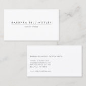 MODERN WIT VISITEKAARTJE VOOR AUTEURS EN SCHRIJVER (Voorkant / Achterkant)