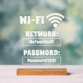 Modern wit wifi-wachtwoord en -netwerk acryl bord (Neutraal)