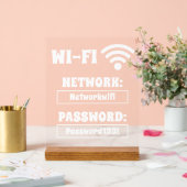 Modern wit wifi-wachtwoord en -netwerk acryl bord (Huwelijk)